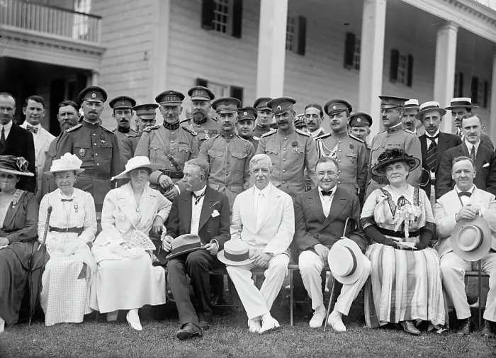 Framed Print : Group at Mount Vernon; Front Row, Left To Right Beginning with Woman in White Hat And Dark... 1917. Creator: Harris & Ewing. Group at Mount Vernon; Front Row, Left To Right Beginning with Woman in White Hat And Dark... 1917 Framed Print : Group at Mount Vernon; Front Row, Left To Right Beginning with Woman in White Hat And Dark... 1917. Creator: Harris & Ewing. Group at Mount Vernon; Front Row, Left To Right Beginning with Woman in White Hat And Dark... 1917