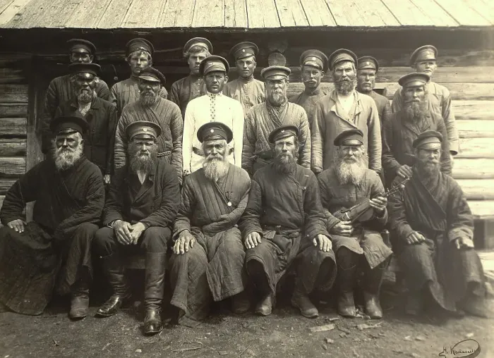 Framed Print : A group of old-timer Cossacks, 1909. Creator: Nikolai Georgievich Katanaev Framed Print : A group of old-timer Cossacks, 1909. Creator: Nikolai Georgievich Katanaev
