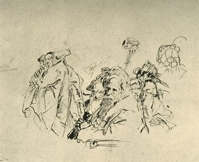 Framed Print : Group of Orientals, mid 18th century, (1928). Artist: Giovanni Battista Tiepolo Framed Print : Group of Orientals, mid 18th century, (1928). Artist: Giovanni Battista Tiepolo