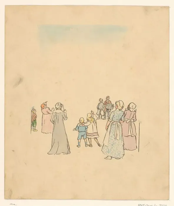 Framed Print : Group of people listening to children playing music, c.1880-c.1910. Creator: Anon Framed Print : Group of people listening to children playing music, c.1880-c.1910. Creator: Anon
