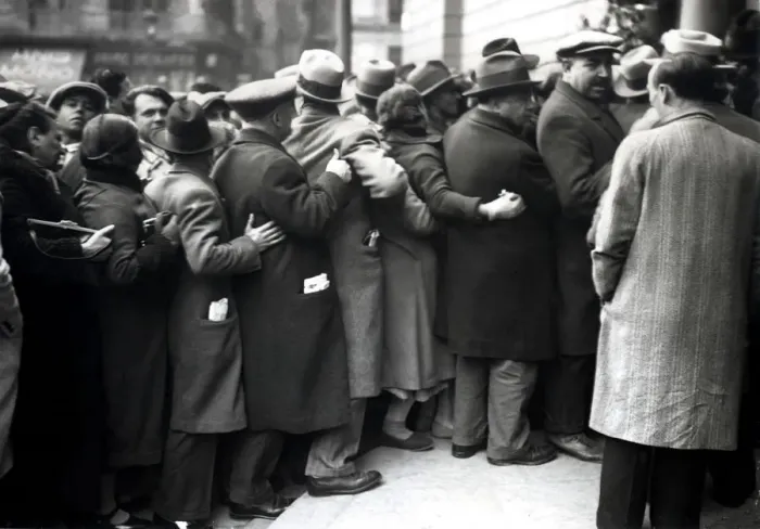 Framed Print : Group of people standing in line to visit the funeral chapel of Francesc Macia, president Framed Print : Group of people standing in line to visit the funeral chapel of Francesc Macia, president