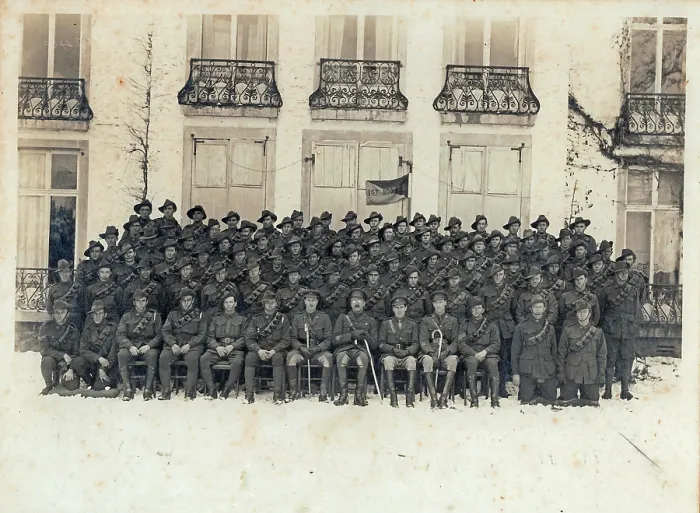 Framed Print : Group photo of 1st Battery, 1st Australian Field Artillery Brigade, 5 February 1919. Creator: Unknown Framed Print : Group photo of 1st Battery, 1st Australian Field Artillery Brigade, 5 February 1919. Creator: Unknown