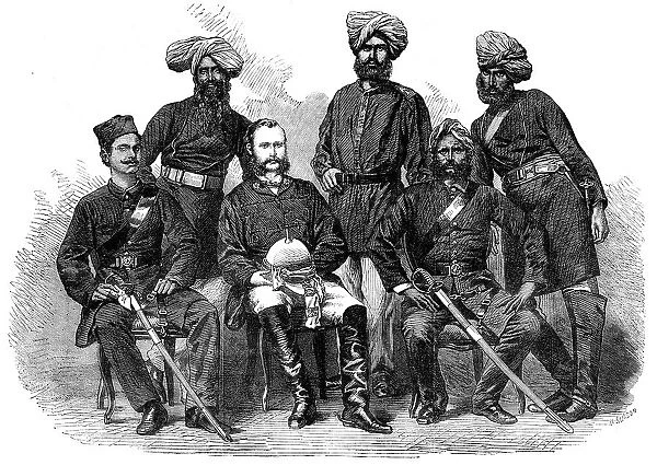 Group of the Police Force newly organised in Bengal, 1864. Creator: Mason Jackson
