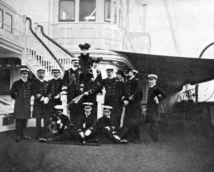 Framed Print : Group portrait on board the royal yacht Victoria and Albert, Copenhagen, 1908. Artist: Queen Alexandra Framed Print : Group portrait on board the royal yacht Victoria and Albert, Copenhagen, 1908. Artist: Queen Alexandra