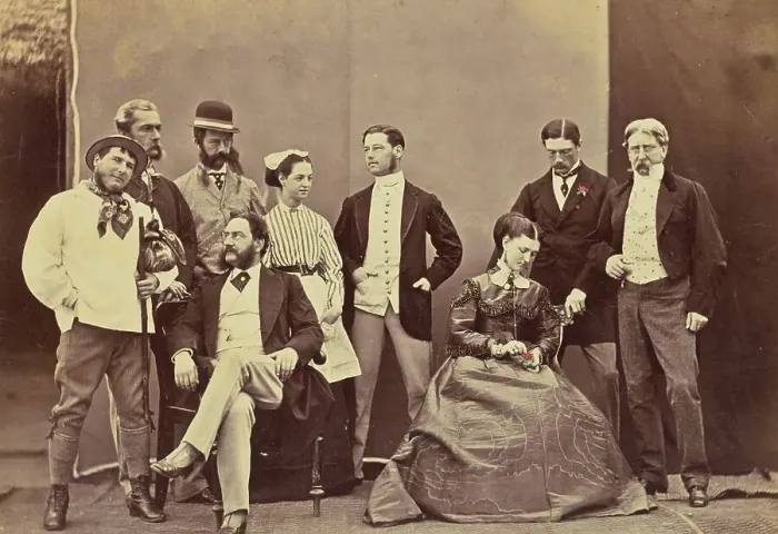 Framed Print : Group Portrait of Caucasian Men and Women, about 1860-1889. Creator: Unknown Framed Print : Group Portrait of Caucasian Men and Women, about 1860-1889. Creator: Unknown