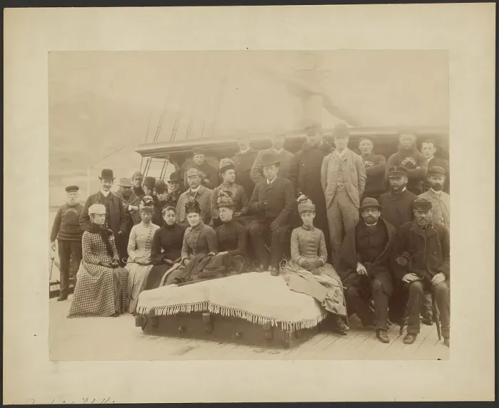Framed Print : Group portrait on deck of S.S. Capella, about 1882-1889. Creator: Unknown Framed Print : Group portrait on deck of S.S. Capella, about 1882-1889. Creator: Unknown