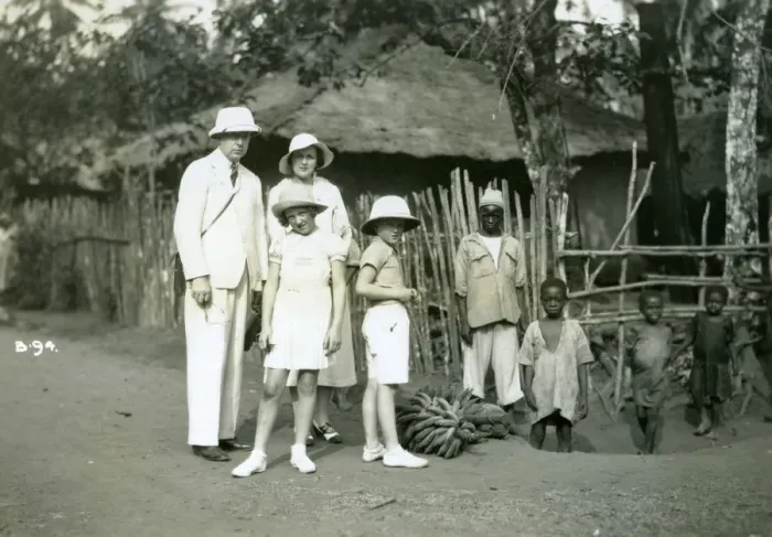 Framed Print : Group portrait of Europeans and locals, Sierra Leone, 20th century Framed Print : Group portrait of Europeans and locals, Sierra Leone, 20th century