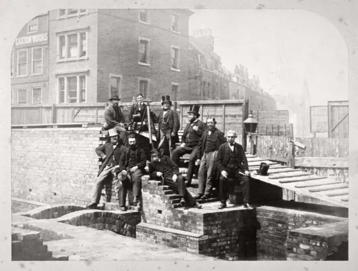 Framed Print : Group portrait of the Holborn Valley Improvements Committee at Holborn Viaduct, London, 1869 Framed Print : Group portrait of the Holborn Valley Improvements Committee at Holborn Viaduct, London, 1869