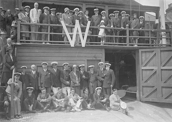 Group portrait with letter W, c1935. Creator: Kirk & Sons of Cowes