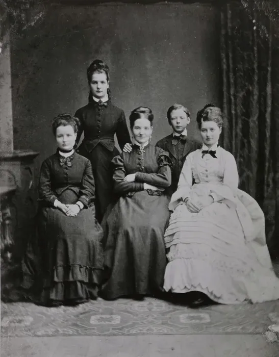 Framed Print : Group portrait of members of August Strindberg's family, 1870-1880. Creator: Unknown Framed Print : Group portrait of members of August Strindberg's family, 1870-1880. Creator: Unknown