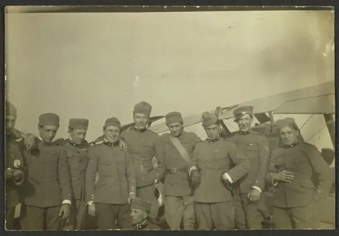 Framed Print : Group portrait of men in uniform, 1915-1930. Creator: Fedele Azari Framed Print : Group portrait of men in uniform, 1915-1930. Creator: Fedele Azari
