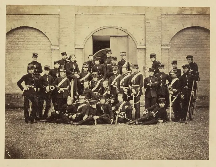 Framed Print : Group portrait of military students, about 1857-1859. Creator: Unknown Framed Print : Group portrait of military students, about 1857-1859. Creator: Unknown