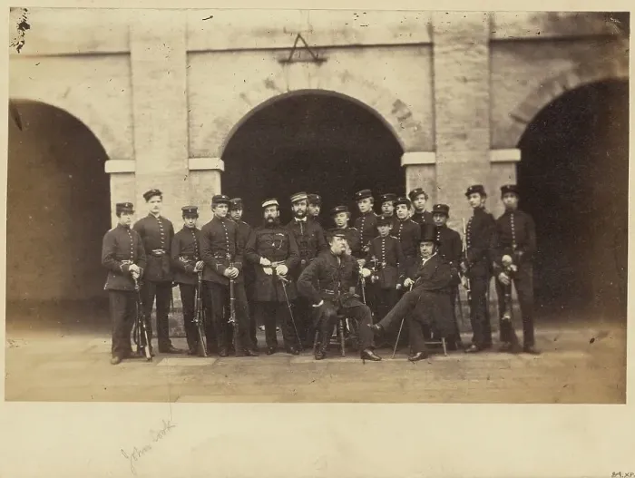 Framed Print : Group portrait of military students, about 1857-1859. Creator: Unknown Framed Print : Group portrait of military students, about 1857-1859. Creator: Unknown
