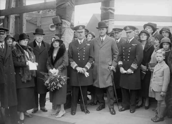 Framed Print : Group portrait with naval officers, c1935. Creator: Kirk & Sons of Cowes Framed Print : Group portrait with naval officers, c1935. Creator: Kirk & Sons of Cowes