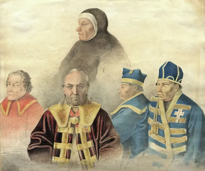 Framed Print : Group portrait of [Samoyed and Ostyak nobility], 1860s. Creator: Mikhail Znamensky