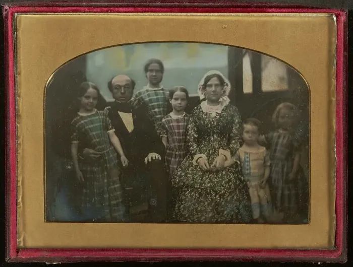 Framed Print : Group portrait of an Unidentified Family, about 1845. Creator: Unknown Framed Print : Group portrait of an Unidentified Family, about 1845. Creator: Unknown