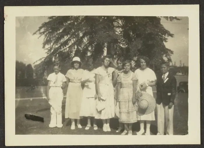 Framed Print : Group Portrait of Youths Dressed in White, 1907-1943. Creator: Louis Fleckenstein Framed Print : Group Portrait of Youths Dressed in White, 1907-1943. Creator: Louis Fleckenstein