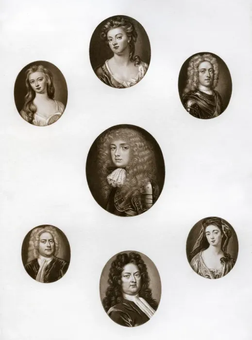 Framed Print : Group of portraits, late 17th - early 18th century (1906) Framed Print : Group of portraits, late 17th - early 18th century (1906)