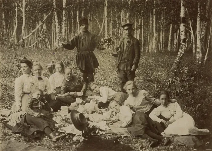 Framed Print : A group of pupils and teachers of the Krasnoyarsk Women's Gymnasium on a summer walk...1890. Creator: Unknown Framed Print : A group of pupils and teachers of the Krasnoyarsk Women's Gymnasium on a summer walk...1890. Creator: Unknown