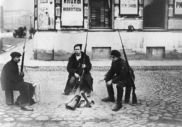 A Group of Red Guard Men. Petrograd, 1917
