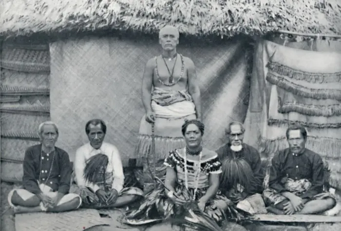 Framed Print : A group of Samoans, including the well-known rebel Mata afa Iosefo (the standing figure), 1902. Artist: Thomas Andrew Framed Print : A group of Samoans, including the well-known rebel Mata afa Iosefo (the standing figure), 1902. Artist: Thomas Andrew