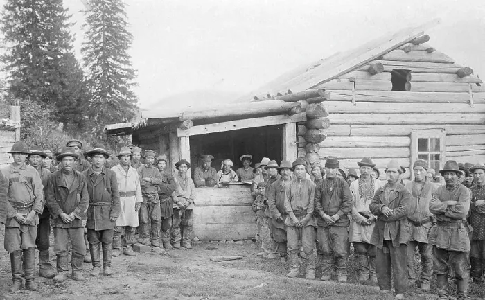 Framed Print : Group of Shoria Man and Members of a Land-Management Expedition, 1913. Creator: GI Ivanov Framed Print : Group of Shoria Man and Members of a Land-Management Expedition, 1913. Creator: GI Ivanov