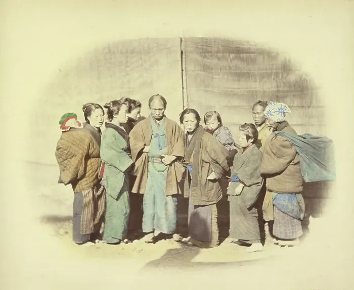 Framed Print : Group in the Street, 1866-1867. Creator: Felice Beato Framed Print : Group in the Street, 1866-1867. Creator: Felice Beato