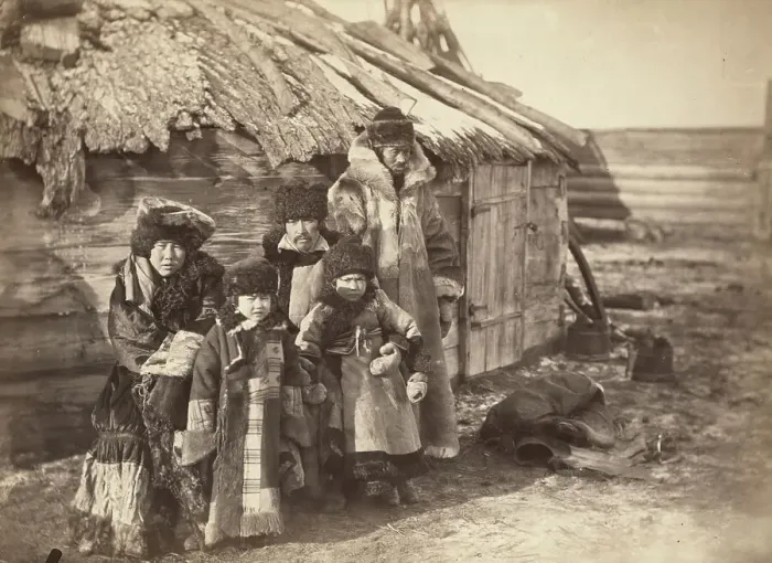 Framed Print : Group of Tartars [ie, Tatars] at small village near Minisinsk [ie, Minusinsk], between 1885 and 1886 Creator: Unknown