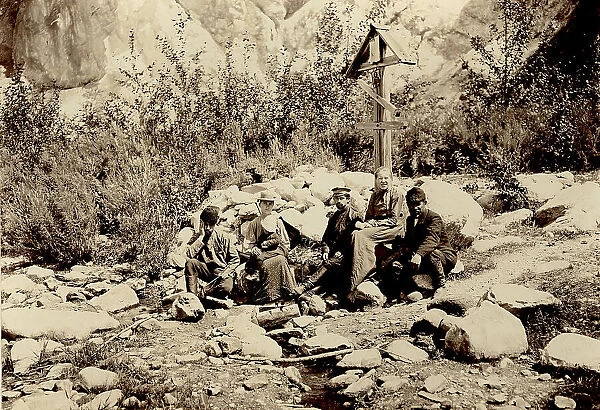 A group of travelers at the holy spring, 1900. Creators: I. A. Podgorbunskii, V. I. Podgorbunskii