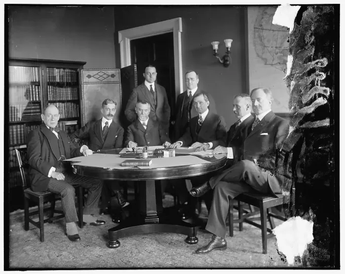 Framed Print : Group: William Gibbs McAdoo, 3rd from right, between 1910 and 1920. Creator: Harris & Ewing. Group: William Gibbs McAdoo, 3rd from right, between 1910 and 1920. Creator: Harris & Ewing Framed Print : Group: William Gibbs McAdoo, 3rd from right, between 1910 and 1920. Creator: Harris & Ewing. Group: William Gibbs McAdoo, 3rd from right, between 1910 and 1920. Creator: Harris & Ewing