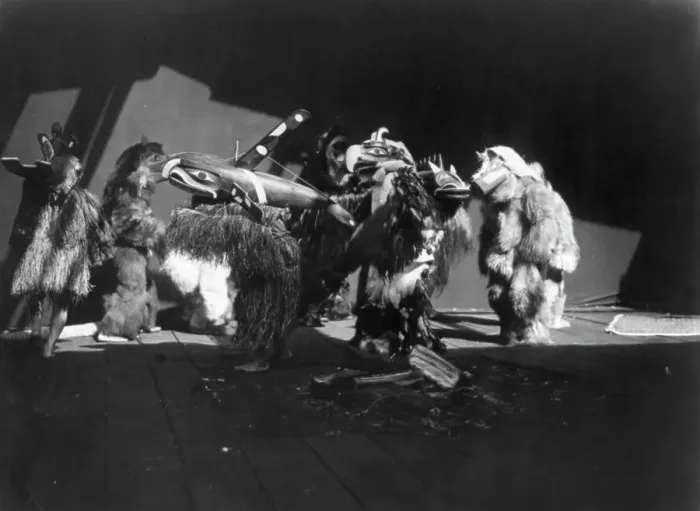 Framed Print : Group of Winter Dancers-Qagyuhl, c1914. Creator: Edward Sheriff Curtis Framed Print : Group of Winter Dancers-Qagyuhl, c1914. Creator: Edward Sheriff Curtis