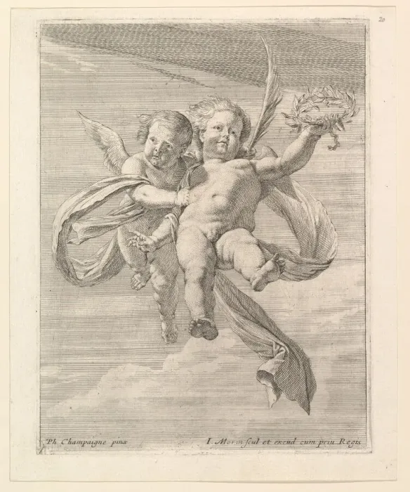 Framed Print : Groupe de deux angelots (l un regardant de face et l autre vers la gauche) Framed Print : Groupe de deux angelots (l un regardant de face et l autre vers la gauche)