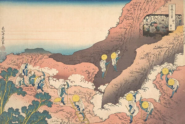 Groups of Mountain Climbers (Shojin tozan), from the series Thirty-six Views of Mou