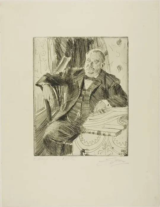 Framed Print : Grover Cleveland I, 1899. Creator: Anders Leonard Zorn Framed Print : Grover Cleveland I, 1899. Creator: Anders Leonard Zorn