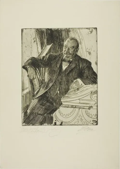 Framed Print : Grover Cleveland II, 1899. Creator: Anders Leonard Zorn Framed Print : Grover Cleveland II, 1899. Creator: Anders Leonard Zorn