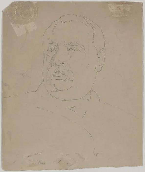 Framed Print : Grover Cleveland [verso]. Creator: Eastman Johnson