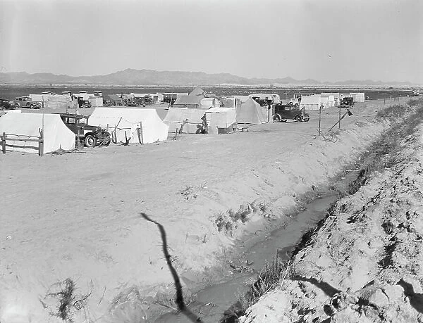 Grower's camp for pickers on large pea ranch... near Calipatria, Imperial Valley, California, 1939. Creator: Dorothea Lange