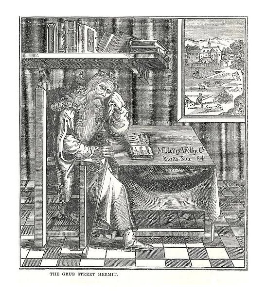 The Grub Street Hermit. From a picture published by Richardson, 1878. Artist: Walter Thornbury