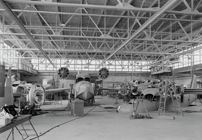 Framed Print : Grumman Aircraft Engineering Corp. Bethpage, Long Island, 1940. Creator: Gottscho-Schleisner, Inc Framed Print : Grumman Aircraft Engineering Corp. Bethpage, Long Island, 1940. Creator: Gottscho-Schleisner, Inc