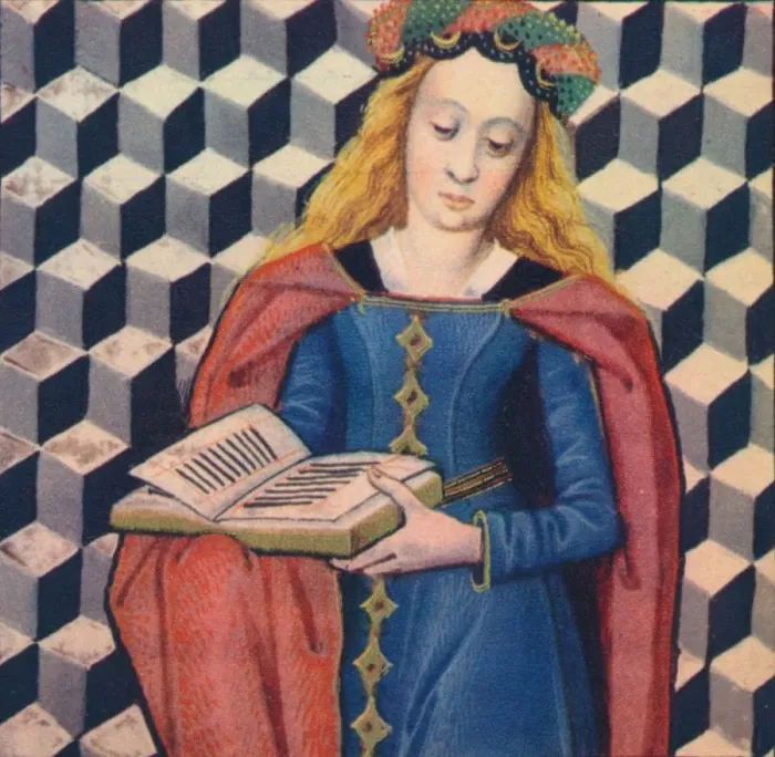 Framed Print : Gualdrade - Pucelle Florentine, 1403, (1939). Artist: Master of Berrys Cleres Femmes