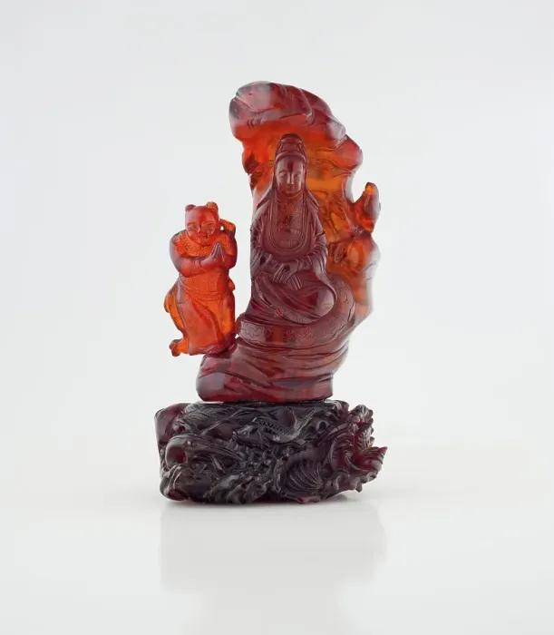 Framed Print : Guanyin and Attendants, 18th century. Creator: Unknown Framed Print : Guanyin and Attendants, 18th century. Creator: Unknown