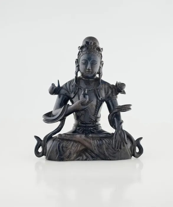 Framed Print : Guanyin with wood base, 1644-1912. Creator: Unknown Framed Print : Guanyin with wood base, 1644-1912. Creator: Unknown