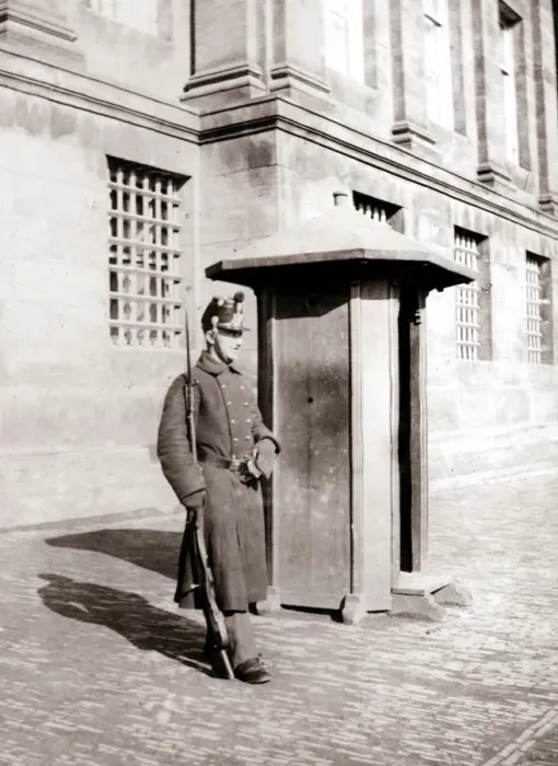Framed Print : Guard, Brussels, 1898. Artist: James Batkin