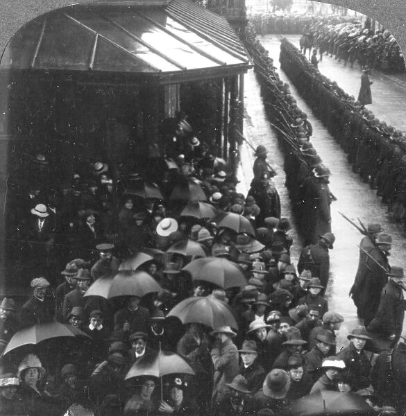 Guard of Honour at City Hall, South Africa, World War I, c1914-c1918. Artist: Realistic Travels Publishers