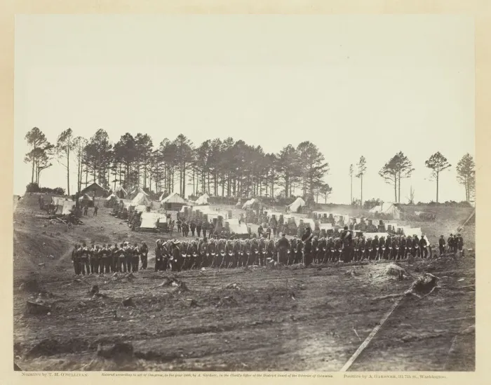 Framed Print : Guard Mount, Head-Quarters Army of the Potomac, February 1864. Creator: Alexander Gardner Framed Print : Guard Mount, Head-Quarters Army of the Potomac, February 1864. Creator: Alexander Gardner