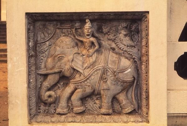 Guard Stone Figure at Entrance of Buddhist Temple, Sri Lanka, 20th century