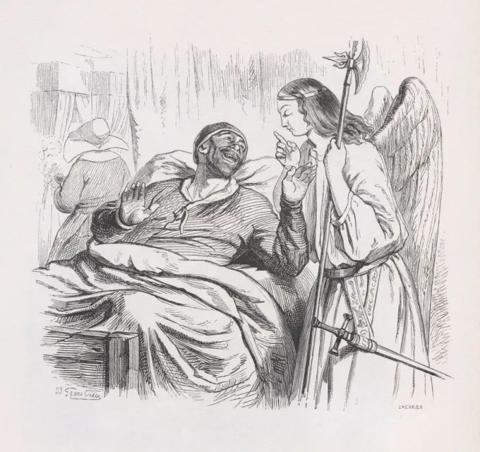Framed Print : The Guardian Angel from The Complete Works of Beranger, 1836. Creator: Cherrier Framed Print : The Guardian Angel from The Complete Works of Beranger, 1836. Creator: Cherrier