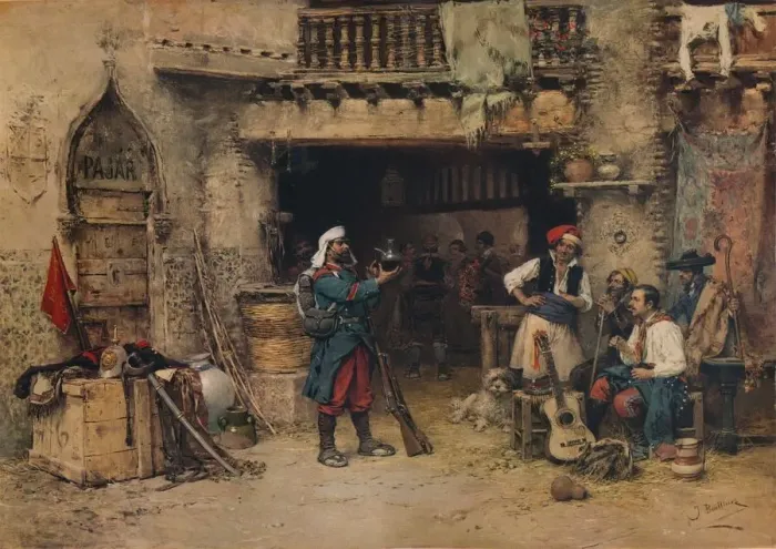 Framed Print : In the Guardroom, c1904, (1938). Artist: Jose Benlliure y Gil Framed Print : In the Guardroom, c1904, (1938). Artist: Jose Benlliure y Gil