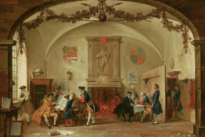 Framed Print : Guardroom Scene, c1730-1750. Creator: Cornelis Troost Framed Print : Guardroom Scene, c1730-1750. Creator: Cornelis Troost