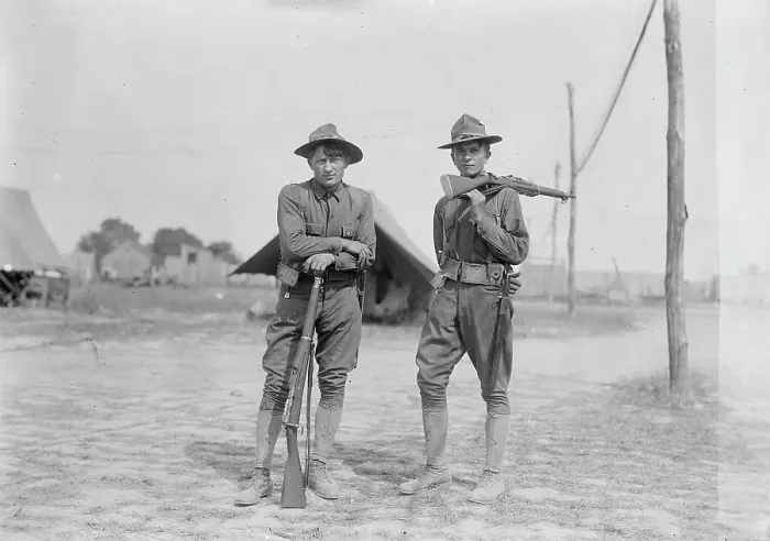 Framed Print : Guards - Gettysburg, 1913. Creator: Bain News Service Framed Print : Guards - Gettysburg, 1913. Creator: Bain News Service
